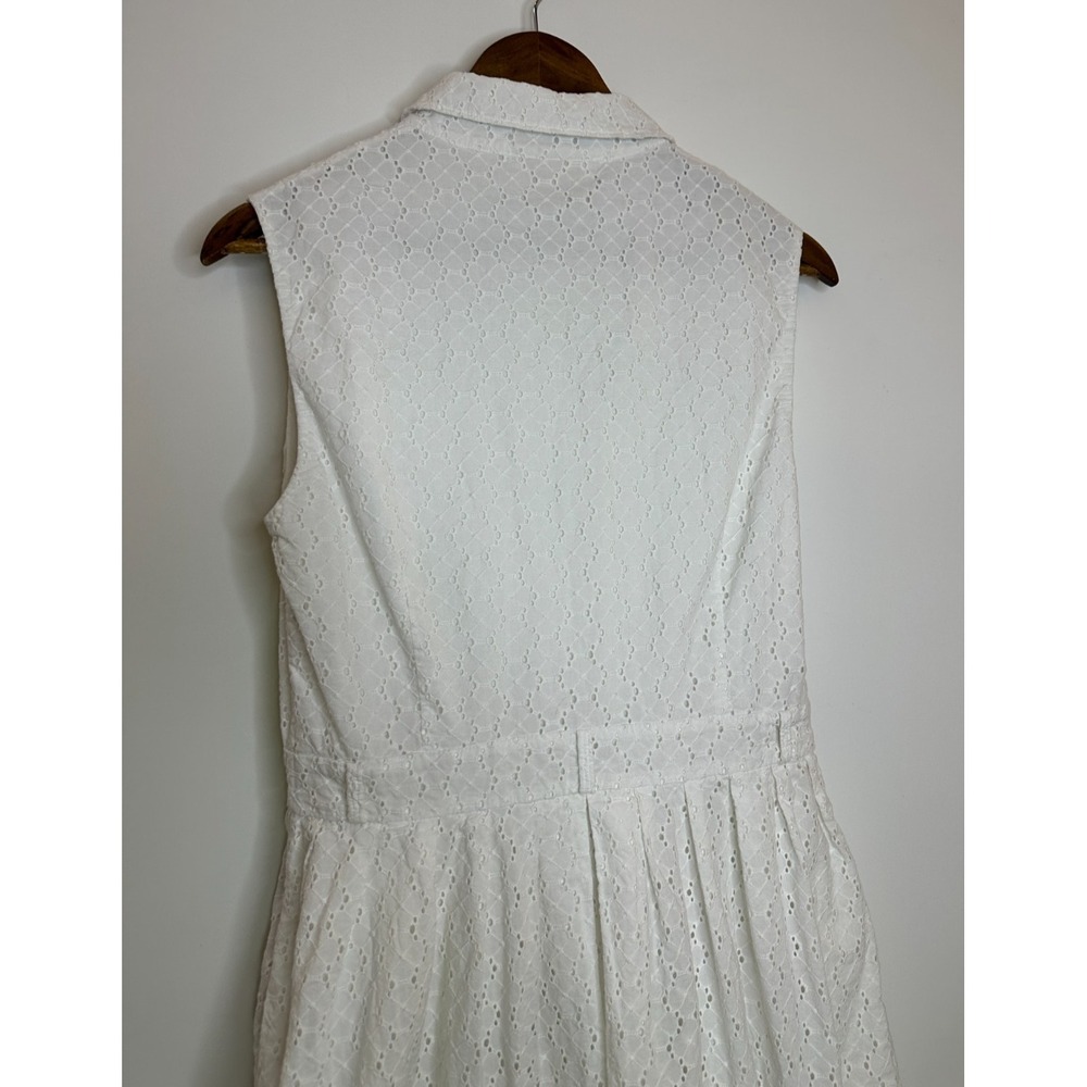 Kate Spade New York White Cotton Eyelet Sleeveless Button Front Dress *Altered - Picture 11 of 13